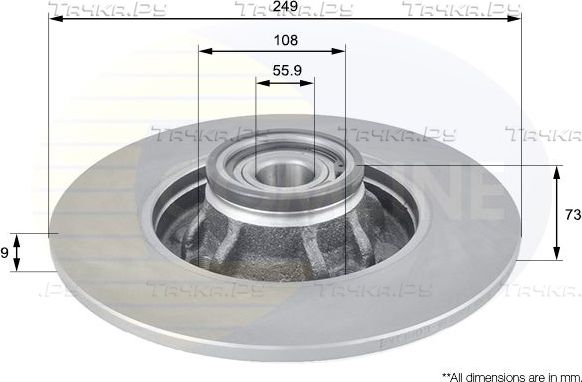 Тормозной диск Comline COATED. Артикул ADC3018