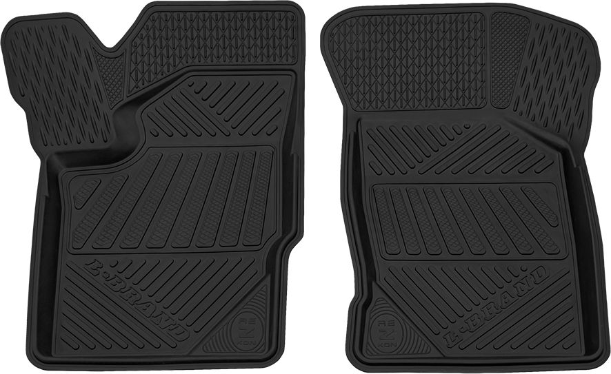 Коврики Rezkon резиновые (эконом) передние для салона Lada Granta I седан 2011-2026. Артикул 1539015100