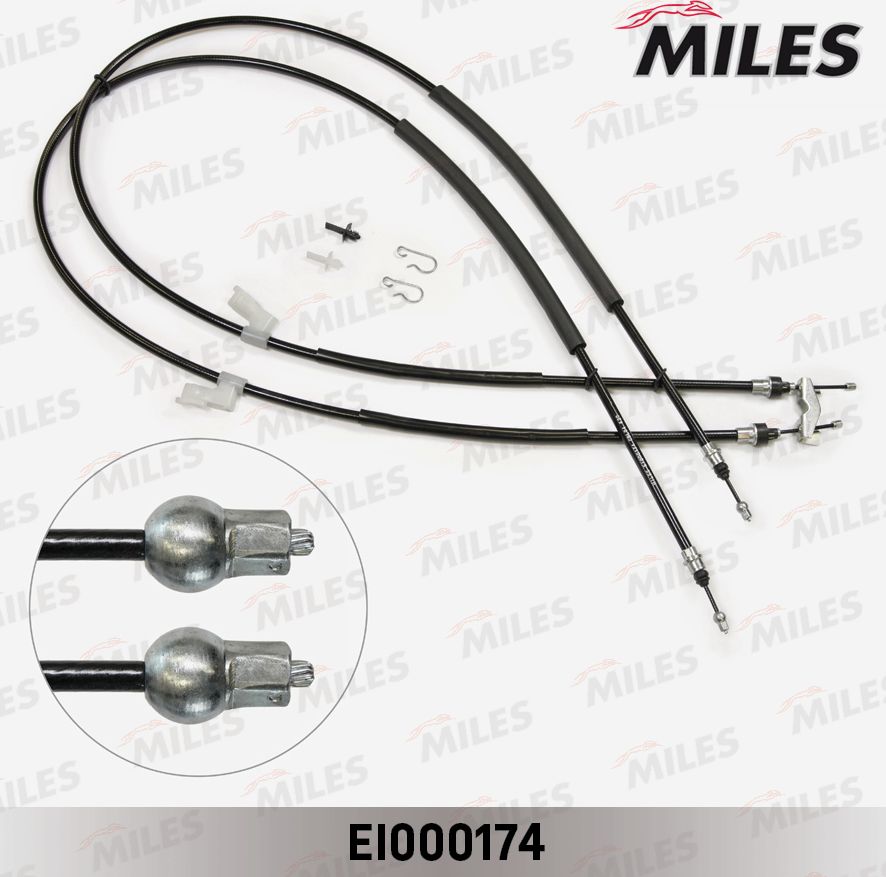 Трос ручника (тросик ручного тормоза) Miles. Артикул EI000174