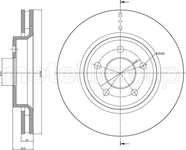 Тормозной диск Metelli. Артикул 23-1568C