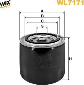 Масляный фильтр WIX Filters для ТагАЗ C190 2011-2014. Артикул WL7171