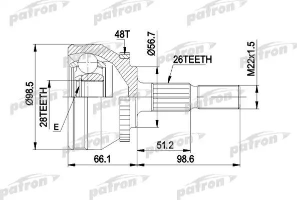 Шрус наружный (граната) Patron. Артикул PCV1368