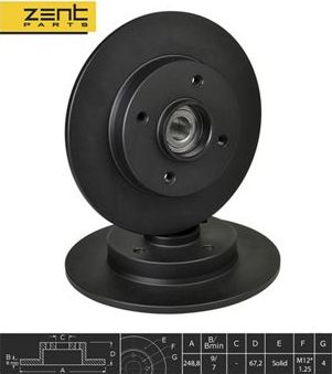 Тормозной диск Zentparts. Артикул Z06292