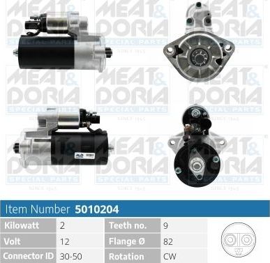 Стартер Meat & Doria для Volkswagen Crafter I 2006-2013. Артикул 5010204