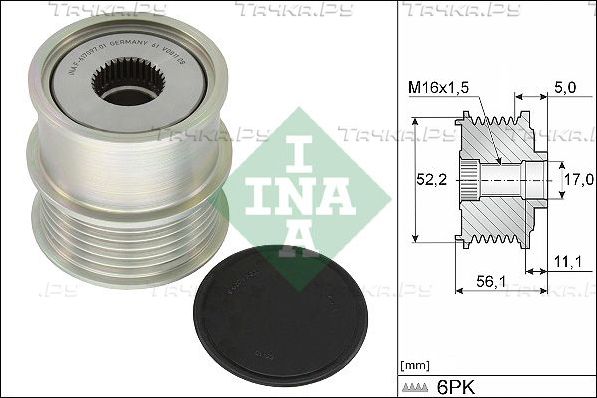 Муфта генератора обгонная Ina для SEAT Leon III 2012-2026. Артикул 535 0363 10