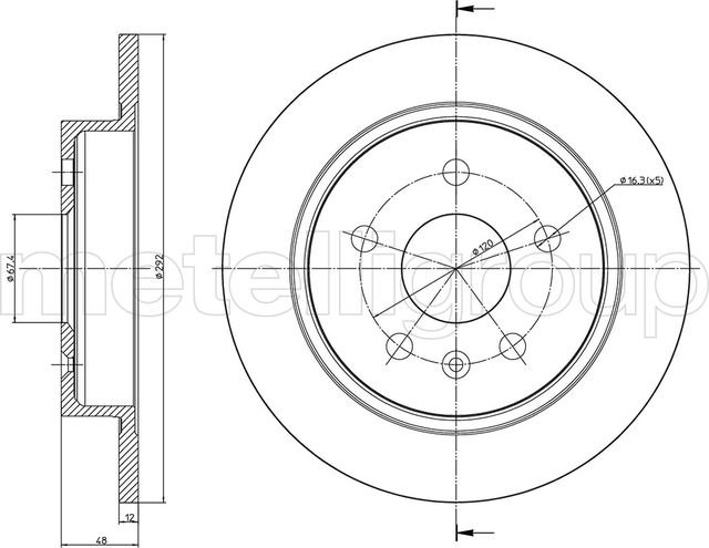Тормозной диск Metelli задний для Saab 9-5 II 2010-2012. Артикул 23-1008C
