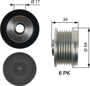 Муфта генератора обгонная Gates DriveAlign® для BMW 5 V (E60/E61) 2005-2010. Артикул OAP7135