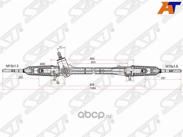 Рейка рулевая Toyota AURISCOROLLA E15 06- эле (SAT). Артикул ST4551002390