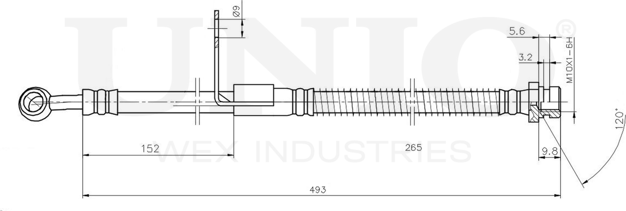 Шланг тормозной (Unio). Артикул BRH-10055