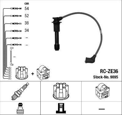 Высоковольтные провода (провода зажигания) (комплект) NGK. Артикул 9895