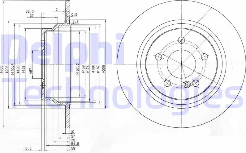 Тормозной диск Delphi. Артикул BG3757
