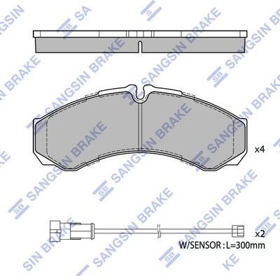Тормозные колодки Sangsin Hi-Q. Артикул SP2638
