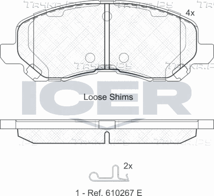 Тормозные колодки Icer передние для Peugeot 4008 2012-2017. Артикул 181806