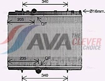 Радиатор охлаждения двигателя AVA для Peugeot 3008 I 2013-2016. Артикул CN2328