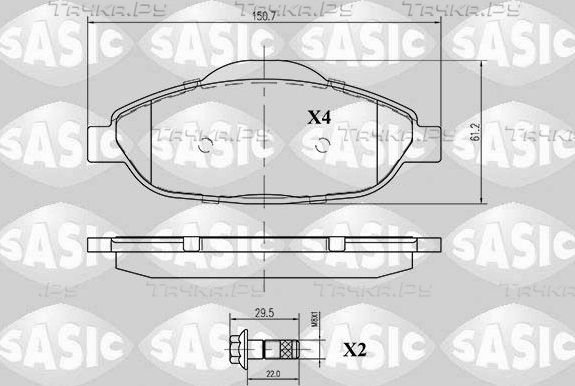 Тормозные колодки Sasic. Артикул 6210003