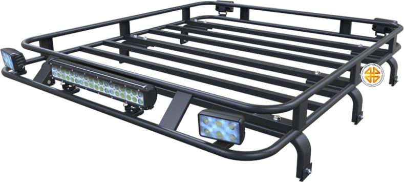 Багажник экспедиционный Podgotoffka 1600х1250х120 мм с креплениями на водостоки для ВАЗ 2121, 2131 (Нива) 3дв. 1976-2026. Артикул PGT-B.13.02