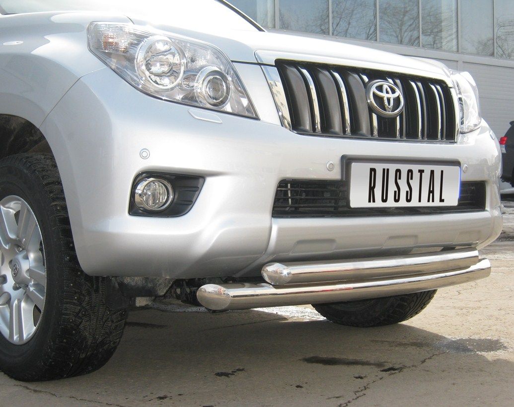 Защита RusStal переднего бампера d76/63 (дуга) для Toyota Land Cruiser Prado 150 2009-2013. Артикул PNZ-000470