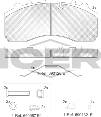Тормозные колодки Icer. Артикул 151194-066