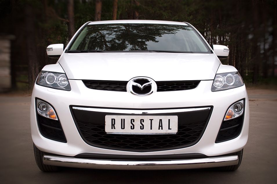 Защита RusStal переднего бампера d76 (дуга) для Mazda CX-7 2010-2013. Артикул MC7Z-000640