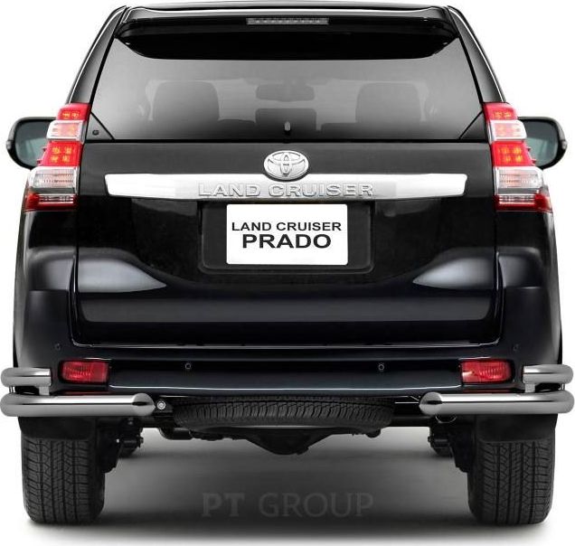 Защита PT Group заднего бампера двойная угловая d63/51 (НПС) для Toyota Land Cruiser Prado 150 1й Рестайлинг 2013-2017. Артикул TPR220102