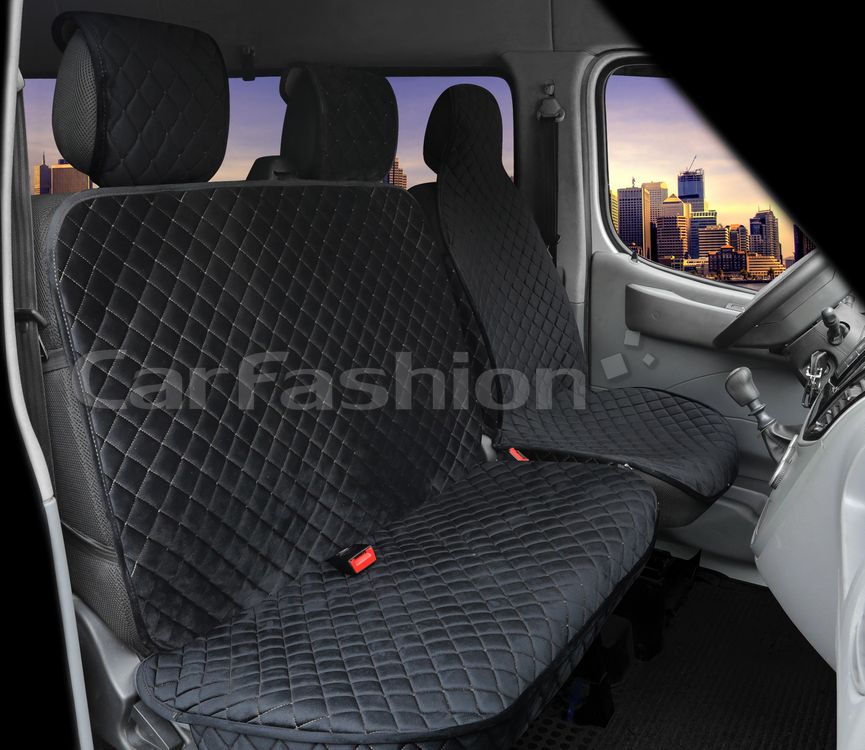 Накидки универсальные CarFashion Transit Van на передние сидения авто, цвет Черный/Черный/Серый. Артикул 22728