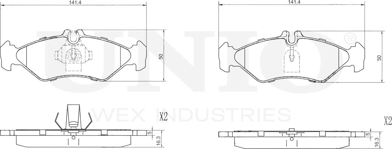 Колодки тормозные дисковые, комплект (Unio). Артикул BRP-20136