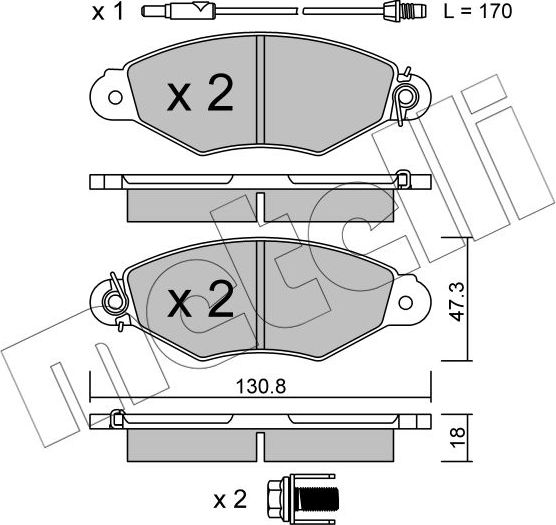 Тормозные колодки Metelli. Артикул 22-0253-1