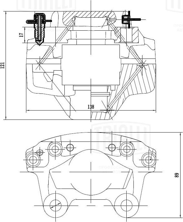Тормозной суппорт Trialli задний правый для Saab 900 II 1993-1998. Артикул CF 032114