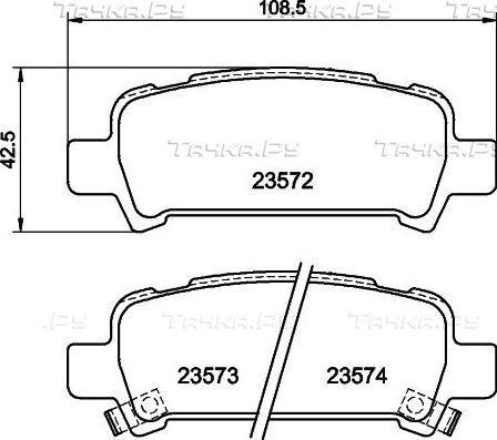 Тормозные колодки Nisshinbo задние для Subaru Forester II 2002-2003. Артикул NP7003