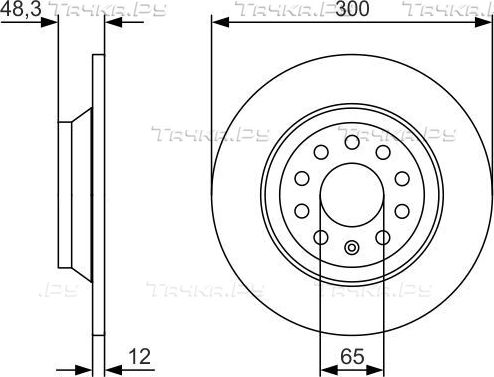 Тормозной диск Bosch задний для SEAT Alhambra II 2015-2026. Артикул 0 986 479 V01
