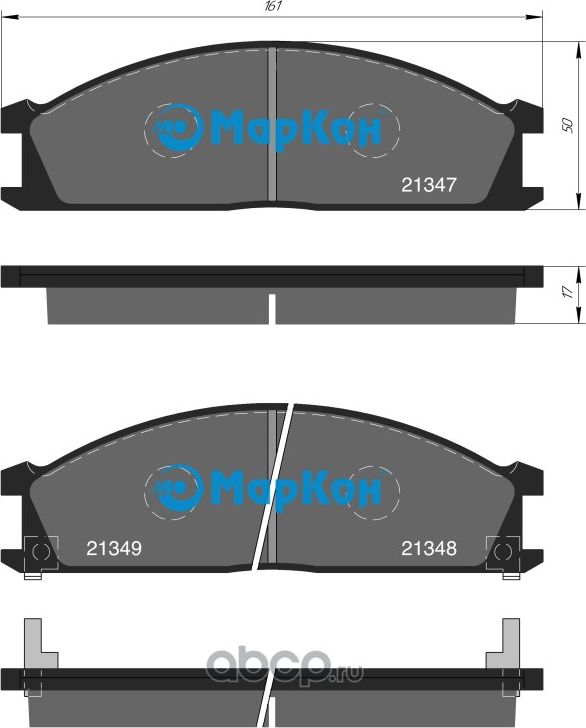 Колодки тормозные дисковые к-т с мех. индикатором износа Nissan Subaru (Markon) Markon. Артикул 07102170