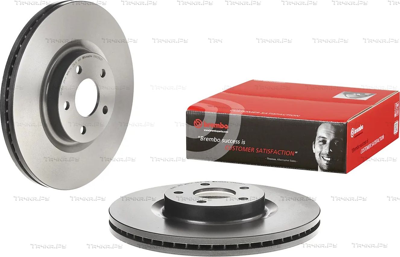 Тормозной диск Brembo PRIME LINE - UV Coated передний для Ford Galaxy III 2015-2026. Артикул 09.N256.21