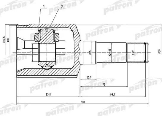 Шрус внутренний (граната) Patron для Opel Antara I 2007-2011. Артикул PCV1500