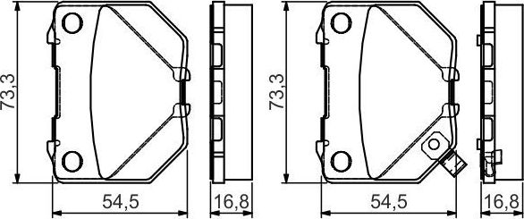 Тормозные колодки Bosch (Low-Metallic) задние для Subaru Impreza II 2000-2007. Артикул 0 986 495 137