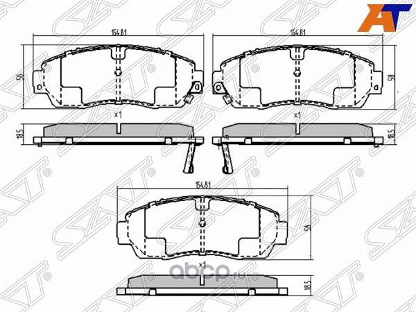 Колодки тормозные передние  Honda CR-V RЕ4 (SAT). Артикул ST45022SHJA50