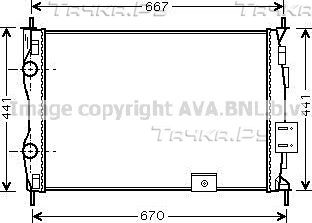 Радиатор охлаждения двигателя AVA. Артикул DNA2279