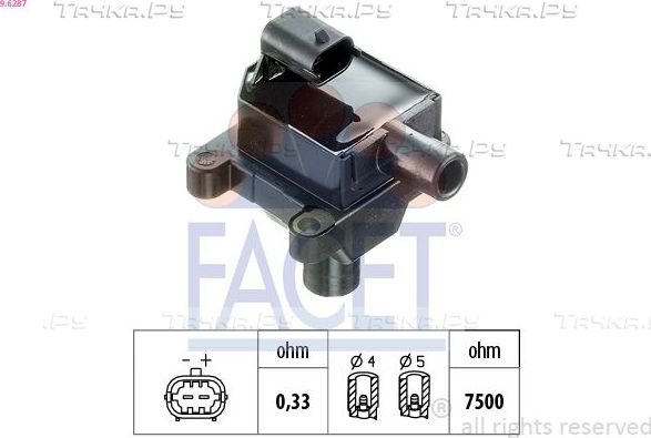 Катушка зажигания Facet Made in Italy - OE Equivalent для Alfa Romeo Spider II 1998-2005. Артикул 9.6287
