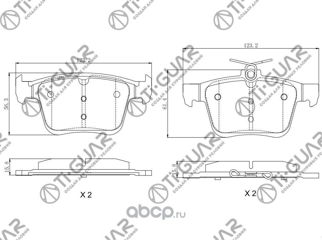 Тормозные колодки 3300333003 (TI-Guar). Артикул TG33003