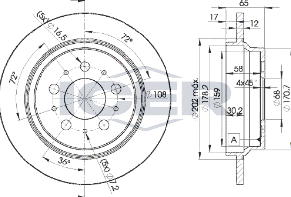 Тормозной диск Icer. Артикул 78BD1674-1