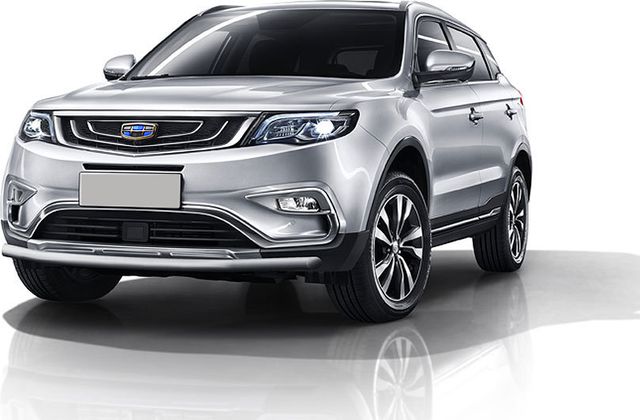 Защита Slitkoff переднего бампера d57 для Geely Atlas 2016-2026 Серебристая. Артикул GEAT03S