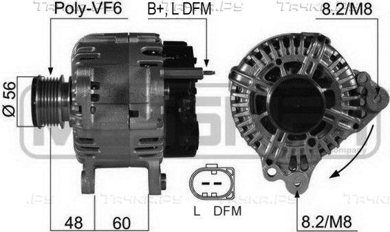 Генератор Era OEM для SEAT Alhambra I 1996-2010. Артикул 210469