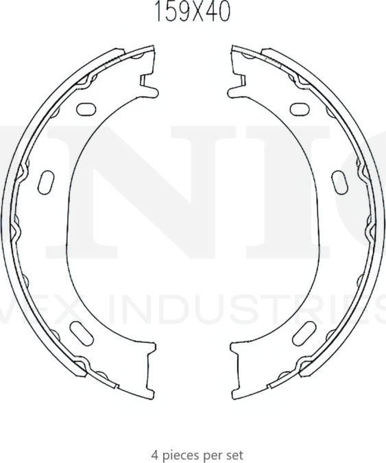 Колодки тормозные барабанные, комплект (Unio). Артикул BRP-10102