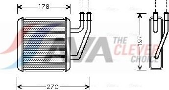 Радиатор отопителя (печки) AVA задний для SEAT Alhambra I 1996-2010. Артикул VN6203