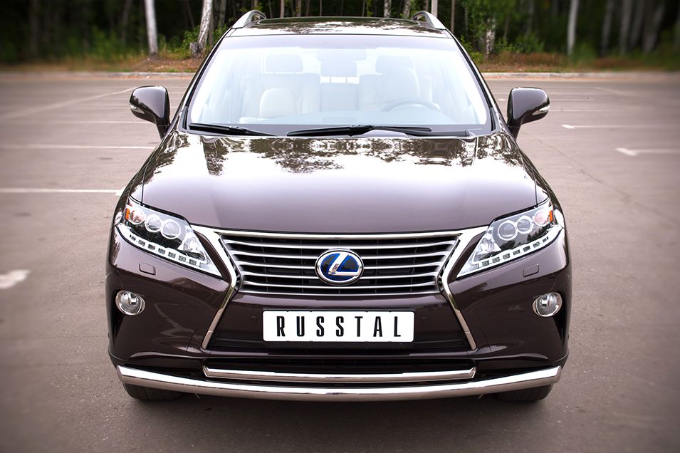 Защита RusStal переднего бампера d63/42 (дуга) для Lexus RX 270/350/450h 2012-2015. Артикул LRXZ-000403