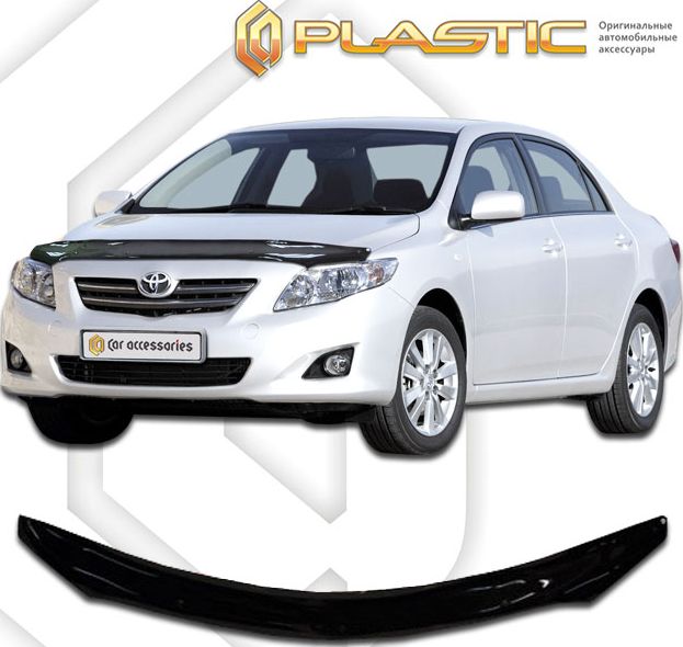Дефлектор СА Пластик для капота (Classic черный) Toyota Corolla  2010-2013. Артикул 2010010105181