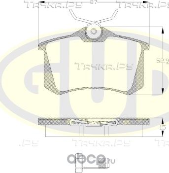 Тормозные колодки G.U.D. задние для Renault Modus I 2004-2012. Артикул GBP026310