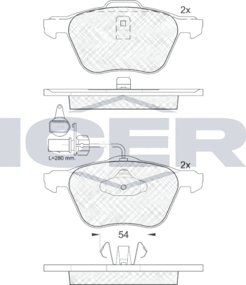 Тормозные колодки Icer передние для SEAT Alhambra I 2000-2010. Артикул 181395