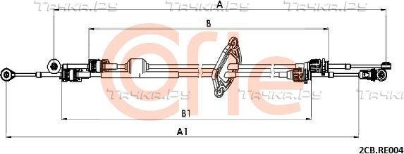 Трос переключения передач КПП Cofle для Renault Master III 2014-2026. Артикул 2CB.RE004