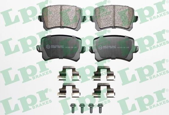 Тормозные колодки LPR задние для Audi Q3 I (8U) 2011-2018. Артикул 05P1390K