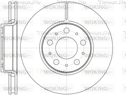Тормозной диск Woking передний для Volvo V70 II 1999-2008. Артикул D6619.10
